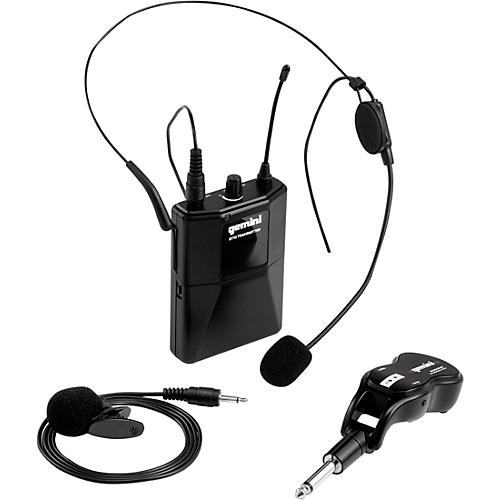 Gemini GMU-HSL100 Single Headset, Lavalier Wireless UHF Microphone System, 512-541.7mHz Condition 1 - Mint