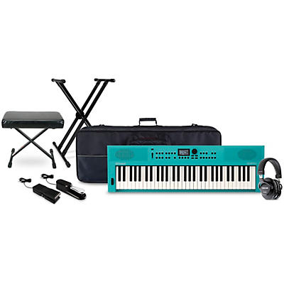 Roland GO:KEYS 3 Keyboard With TASCAM TH-200X Studio Headphone Package With Pedals, Bench, Stand & Bag