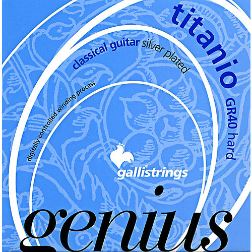 GR40 Genius Titanio Nylon Coated Silverplated Hard Tension Classical Acoustic Guitar Strings