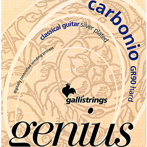 GR90 GENIUS CARBONIO Nylon Coated Silverplated Hard Tension Classical Acoustic Guitar Strings
