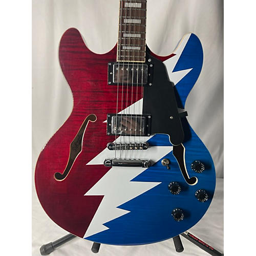 D'Angelico GRATEFUL DEAD Solid Body Electric Guitar Red White and Blue