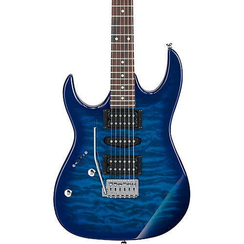 Ibanez GRX70QAL Left-Handed Electric Guitar Transparent Blue Burst