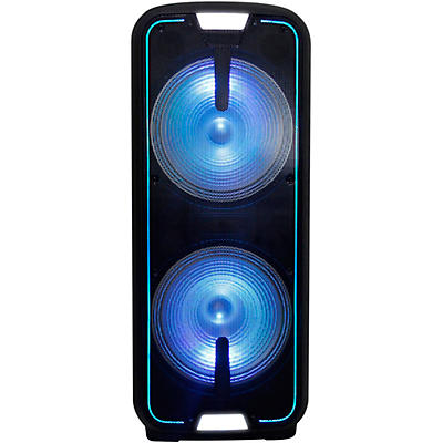 Gemini GSX-L2515BTB Dual 15 in. Dynamic Woofer Rechargeable Speaker with LED Lights And Bluetooth