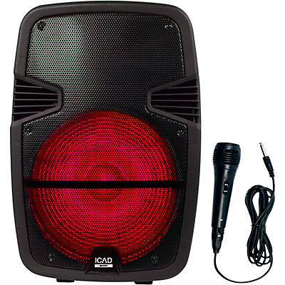Gemini GSX-L515BTB 1000W 15 in. Powered Speaker With Bluetooth, Rechargeable Battery, And Microphone