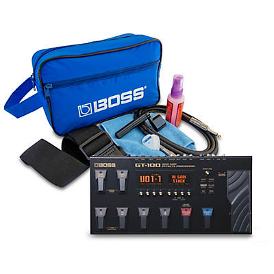 BOSS GT-100 Guitar Multi-Effects Pedal With Free Accessory Bundle