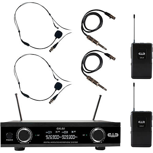 CAD GXLD2BB Digital Dual Channel Wireless Microphone System AI: 909.3/926.8MHz