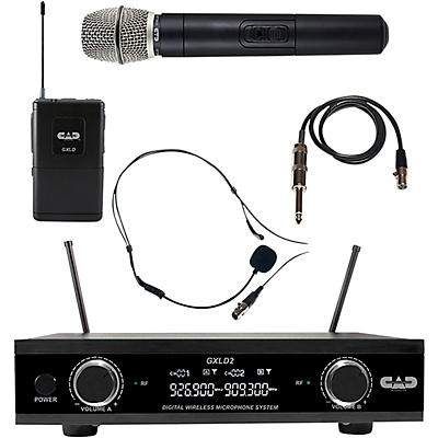 CAD GXLD2HBAH Digital Dual Channel Wireless System handheld and bodypack microphone system
