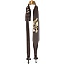 Perri's Garment Leather Banjo Strap With Embossed Eagle Brown 2.5 in.