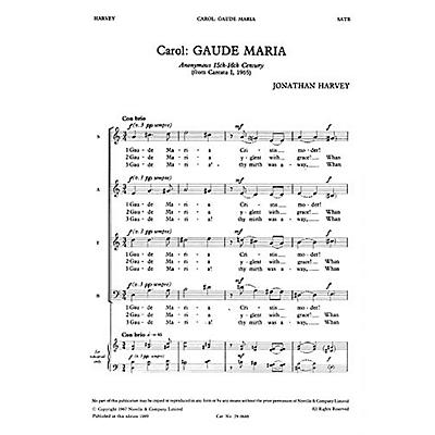 Novello Gaude Maria SATB Composed by Jonathan Harvey