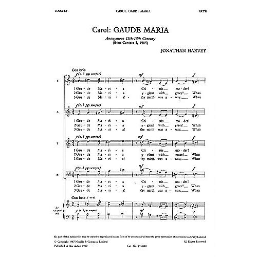 Novello Gaude Maria SATB Composed by Jonathan Harvey