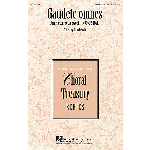 Hal Leonard Gaudete omnes SSATB A Cappella composed by Jan Pieterszoon Sweelinck