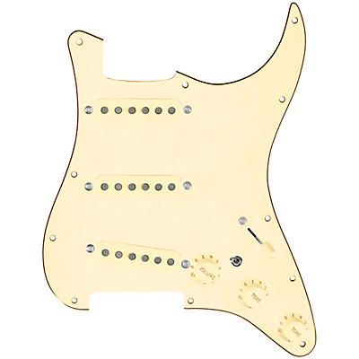 920d Custom Generation Loaded Pickguard For Strat With Aged White Pickups and Knobs and S7W-MT Wiring Harness