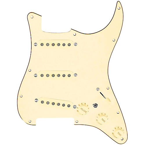 920d Custom Generation Loaded Pickguard For Strat With Aged White Pickups and Knobs and S7W-MT Wiring Harness Aged White