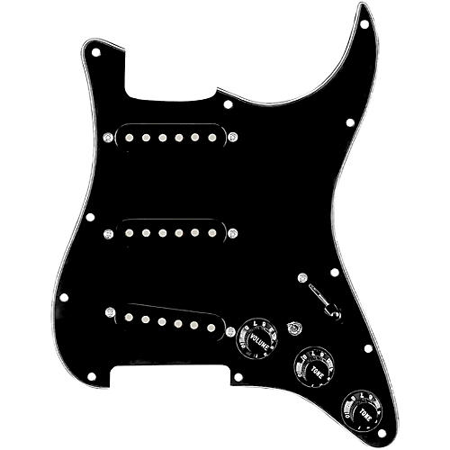 920d Custom Generation Loaded Pickguard For Strat With Black Pickups and Knobs and S7W-MT Wiring Harness Black