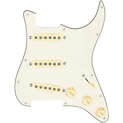 920D Custom Generation Loaded Pickguard for Strat With Aged White Pickups & Knobs, S5W Wiring Harness