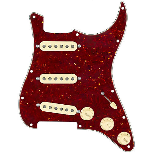 920d Custom Generation Loaded Pickguard for Strat With Aged White Pickups & Knobs, S5W Wiring Harness Tortoise