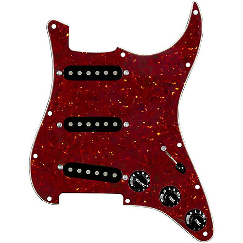 920d Custom Generation Loaded Pickguard for Strat With Black Pickups & Knobs, S7W Wiring Harness Tortoise
