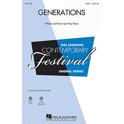 Hal Leonard Generations SATB composed by Kirby Shaw