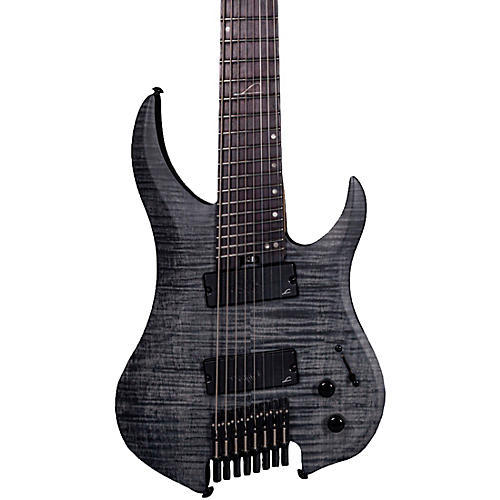 Legator Ghost 8 String Multi-Scale Super Shred Series Flamed Maple Electric Guitar Black