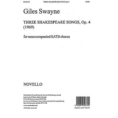 Music Sales Giles Swayne: Three Shakespeare Songs Op.4 SATB Music Sales America Series