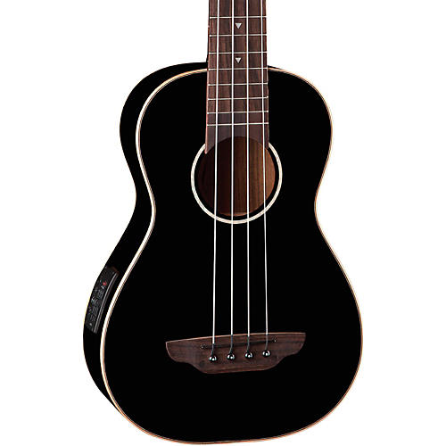 Gloss Black Ukulele Acoustic-Electric Bass