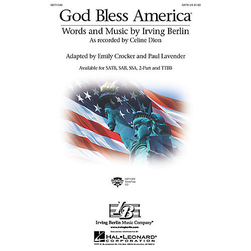 Hal Leonard God Bless America 2-Part by Celine Dion Arranged by Paul Lavender