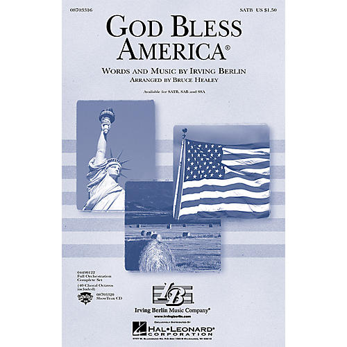 Hal Leonard God Bless America (Festival Edition w/Vocal Solo and opt. Narrator) ShowTrax CD Arranged by Bruce Healey