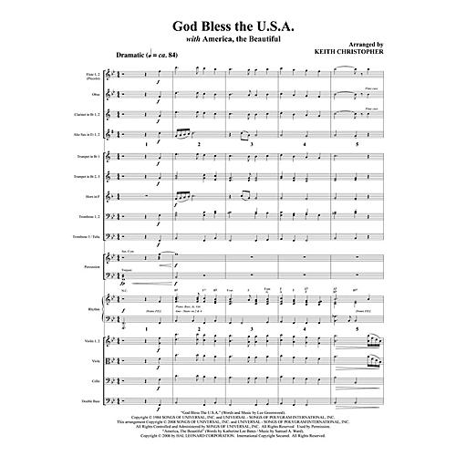 God Bless the U.S.A (with America, The Beautiful) Orchestra arranged by Keith Christopher