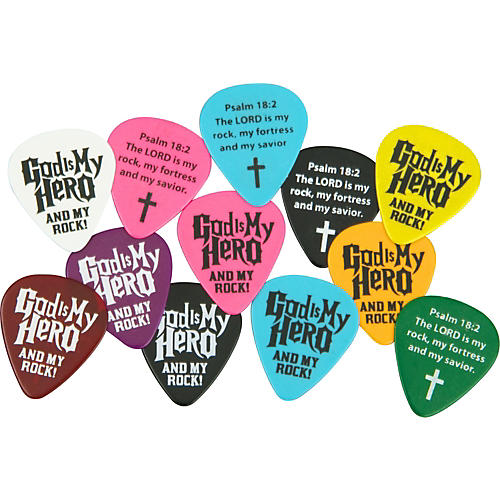 God Is My Hero Celluloid Guitar Picks 12-Pack