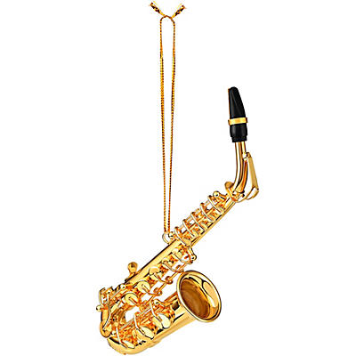 Broadway Gifts Gold Brass Saxophone Ornament 5" - Gold Brass