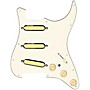 920d Custom Gold Foil Loaded Pickguard For Strat With Aged White Pickups and Knobs and S7W-MT Wiring Harness Parchment
