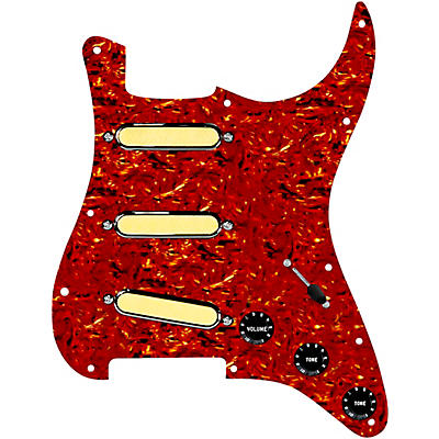 920d Custom Gold Foil Loaded Pickguard For Strat With Black Pickups and Knobs and S5W Wiring Harness