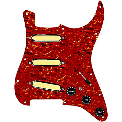 920d Custom Gold Foil Loaded Pickguard For Strat With Black Pickups and Knobs and S7W-MT Wiring Harness