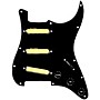 920d Custom Gold Foil Loaded Pickguard For Strat With Black Pickups and Knobs and S7W Wiring Harness Black
