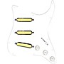 920d Custom Gold Foil Loaded Pickguard For Strat With White Pickups and Knobs and S5W Wiring Harness White