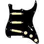 920D Custom Gold Foil Loaded Pickguard for Strat With Aged White Pickups & Knobs, S7W Wiring Harness Black
