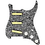 920d Custom Gold Foil Loaded Pickguard for Strat With White Pickups & Knobs, S7W Wiring Harness Black Pearl