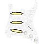 920d Custom Gold Foil Loaded Pickguard for Strat With White Pickups & Knobs, S7W Wiring Harness White Pearl