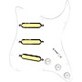 920D Custom Gold Foil Loaded Pickguard for Strat With White Pickups & Knobs, S7W Wiring Harness White