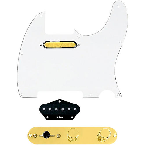 920d Custom Gold Foil Loaded Pickguard for Tele With T3W-G Control Plate White