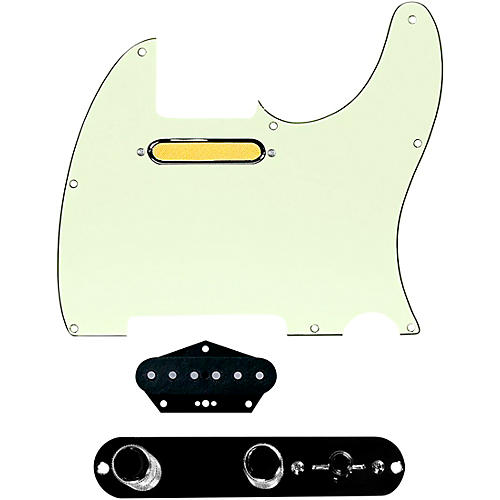 920d Custom Gold Foil Loaded Pickguard for Tele With T3W-REV-B Control Plate Mint Green