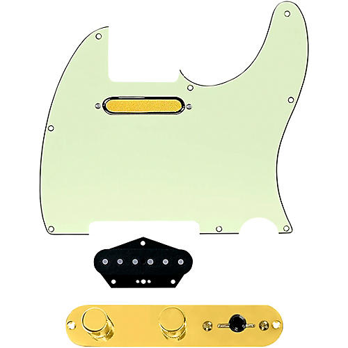 920d Custom Gold Foil Loaded Pickguard for Tele With T3W-REV-G Control Plate Mint Green