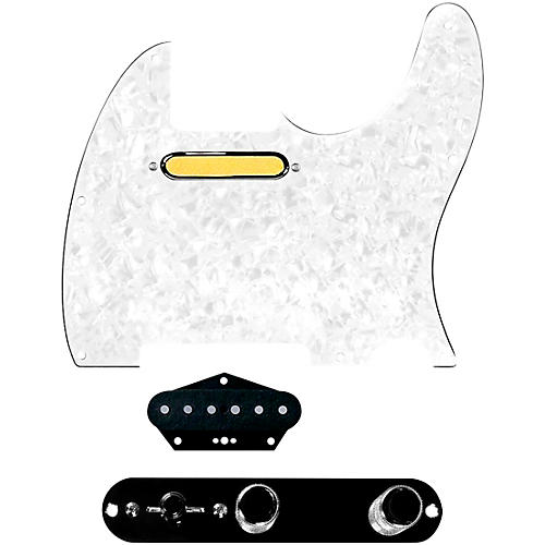920d Custom Gold Foil Loaded Pickguard for Tele With T4W-B Control Plate White Pearl