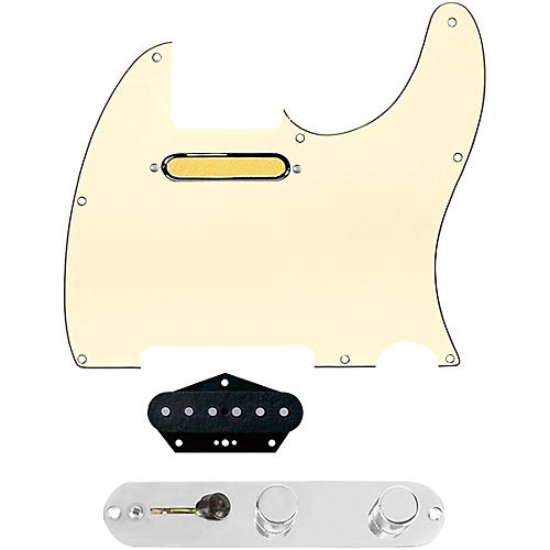 920d Custom Gold Foil Loaded Pickguard for Tele With T4W-C Control Plate Aged White