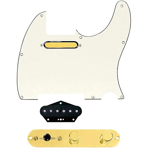 920d Custom Gold Foil Loaded Pickguard for Tele With T4W-G Control Plate Parchment
