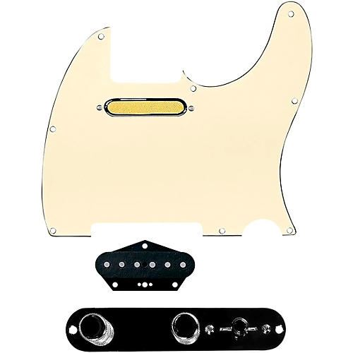 920d Custom Gold Foil Loaded Pickguard for Tele With T4W-REV-B Control Plate Aged White