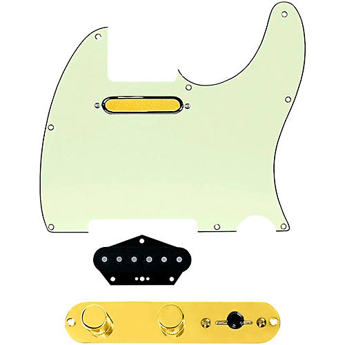 920d Custom Gold Foil Loaded Pickguard for Tele With T4W-REV-G Control Plate Mint Green