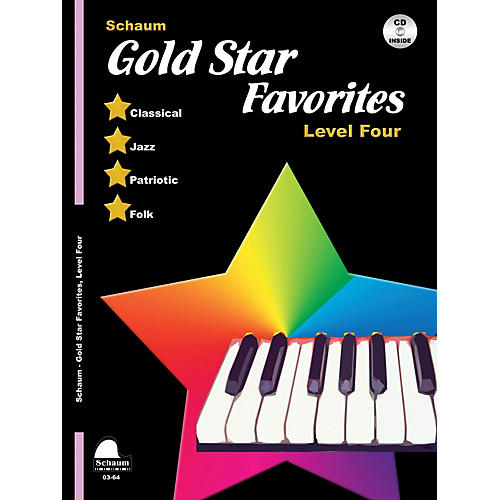 Schaum Gold Star Favorites (Level Four) Educational Piano Book with CD (Level Early Elem)