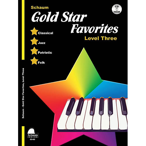 SCHAUM Gold Star Favorites (Level Three) Educational Piano Book with CD (Level Early Inter)