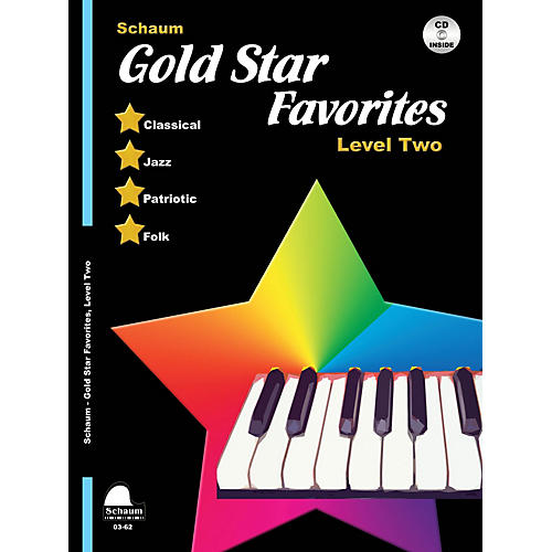 Schaum Gold Star Favorites (Level Two) Educational Piano Book with CD (Level Late Elem)